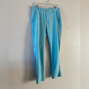 Baby blue under armour golf pants, 32/32